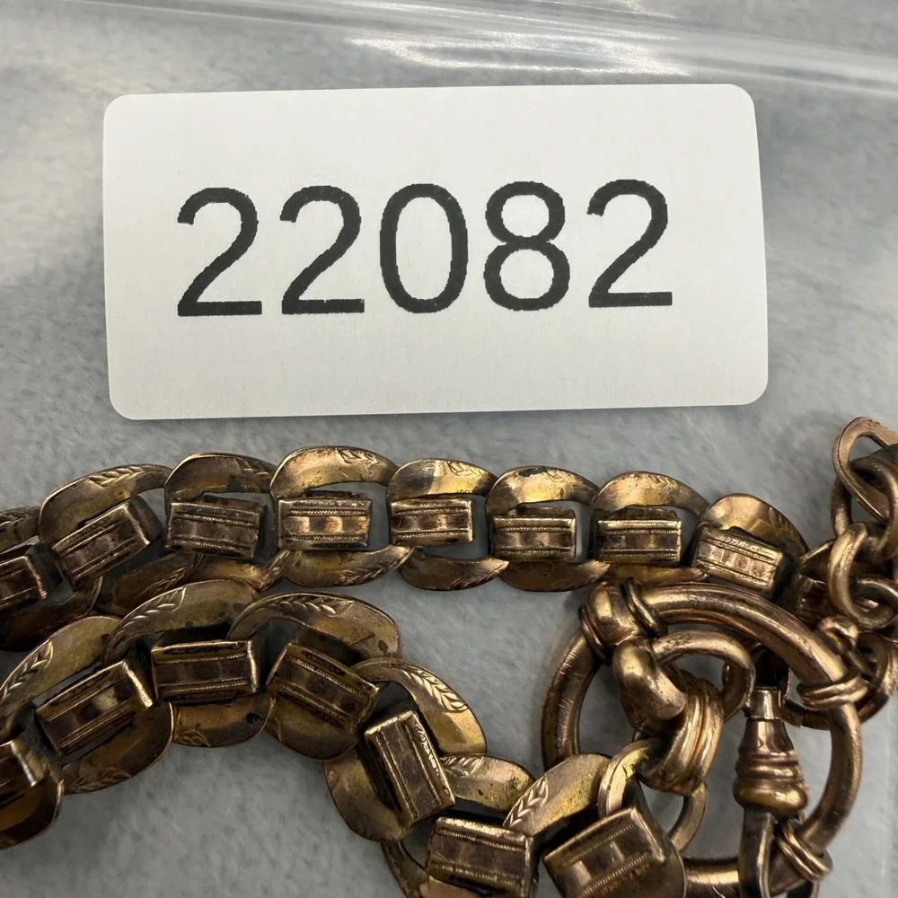 Antique KJ‎ Kolmar Jourdan  Pocket Watch Chain Double Fancy Bar Filigree 9.5